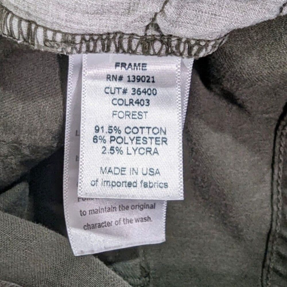 FRAME Womens Mid-rise Le Skinny de Jeanne Jeans Olive Green Destroyed Size 31 - Picture 7 of 7